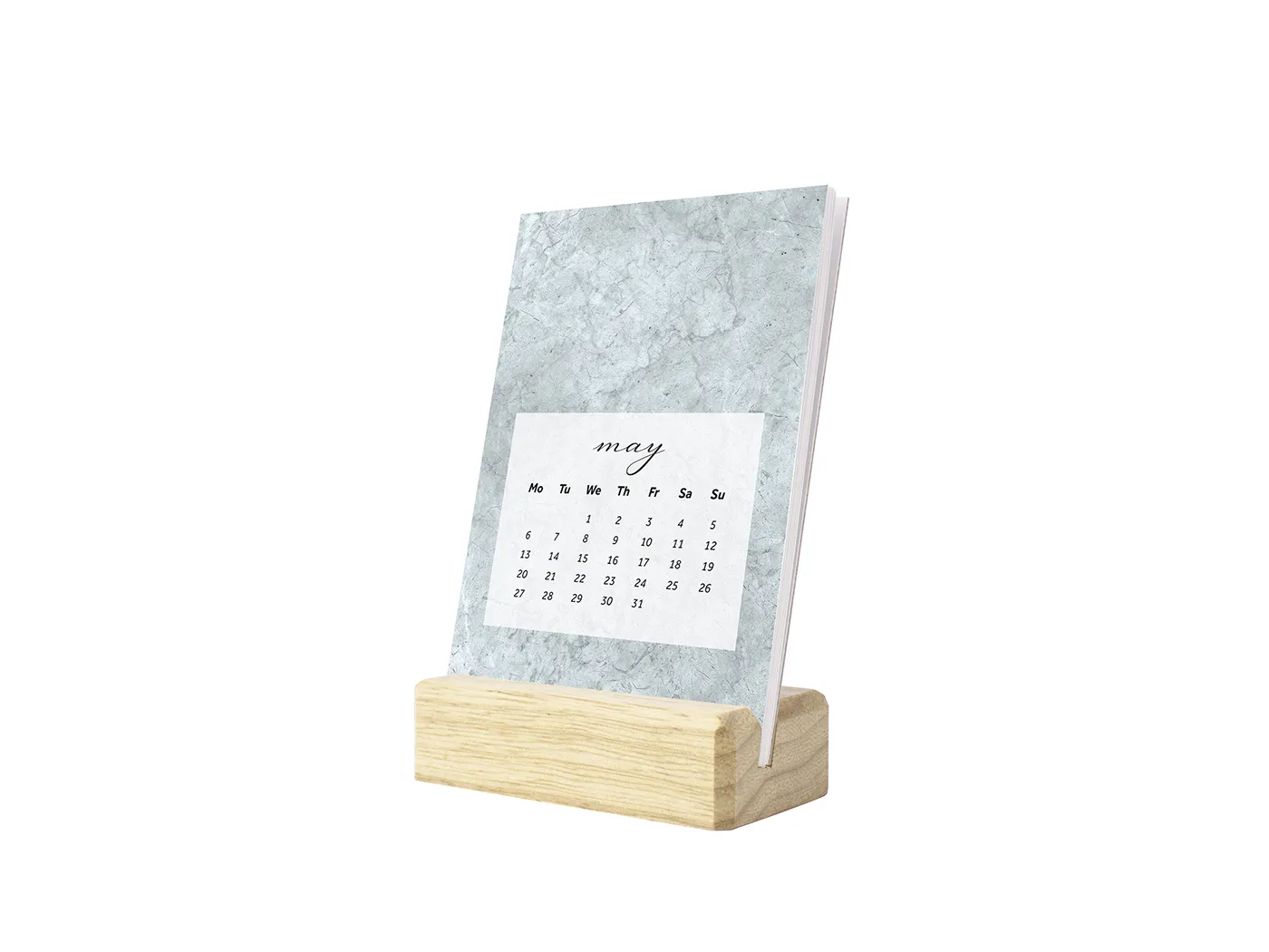 Desk Calendar With Marble Textures Meloprints